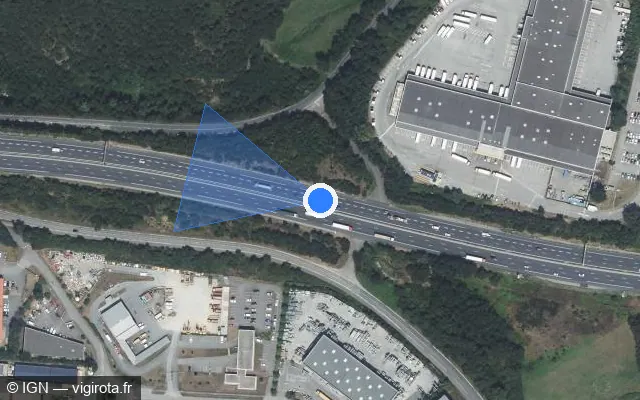 Vue satellite de l'emplacement du radar discriminant à Chasse-sur-Rhône sur A 46 / E 15