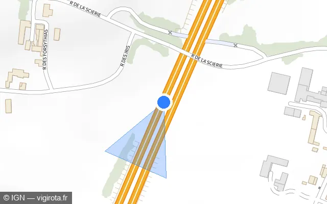 Vue plan de l'emplacement du radar discriminant à Montbellet sur A 6 / E 15 / E 21 / Autoroute du Soleil