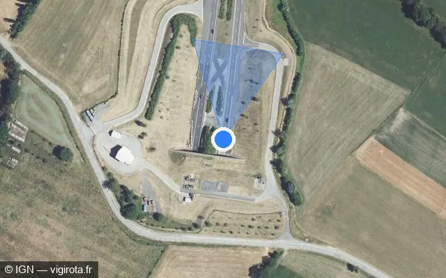 Vue satellite de l'emplacement du radar discriminant à Présilly sur A 41 / Liane
