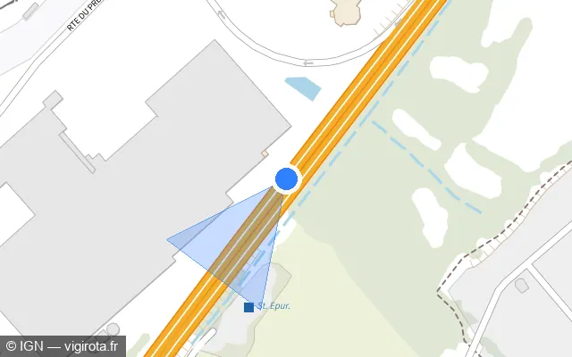 Vue plan de l'emplacement du radar discriminant à Saint-Julien sur D 700