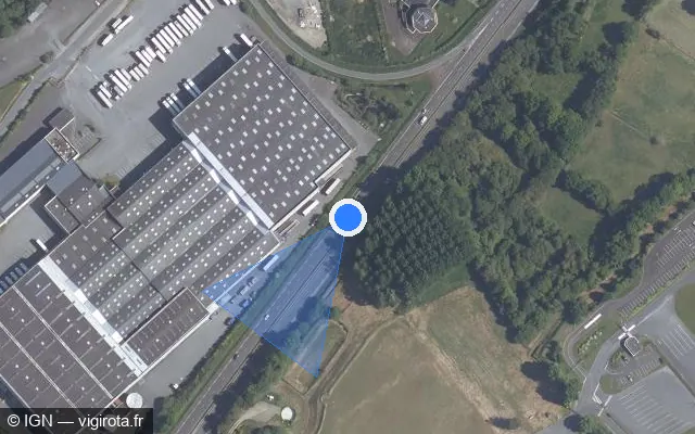 Vue satellite de l'emplacement du radar discriminant à Saint-Julien sur D 700