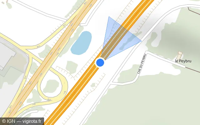 Vue plan de l'emplacement du radar discriminant à Neuvic sur A 89 / E 70 / La Transeuropéenne