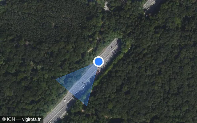 Vue satellite de l'emplacement du radar discriminant à Saint-Cyr-l'École sur N 12