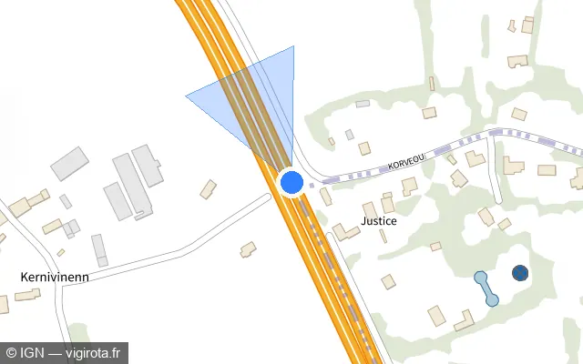 Vue plan de l'emplacement du radar discriminant à Saint-Laurent sur D 767