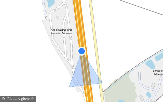 Vue plan de l'emplacement du radar discriminant à Moisville sur N 154