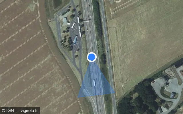 Vue satellite de l'emplacement du radar discriminant à Moisville sur N 154