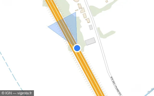 Vue plan de l'emplacement du radar discriminant à Bierne sur N 225 / E 42