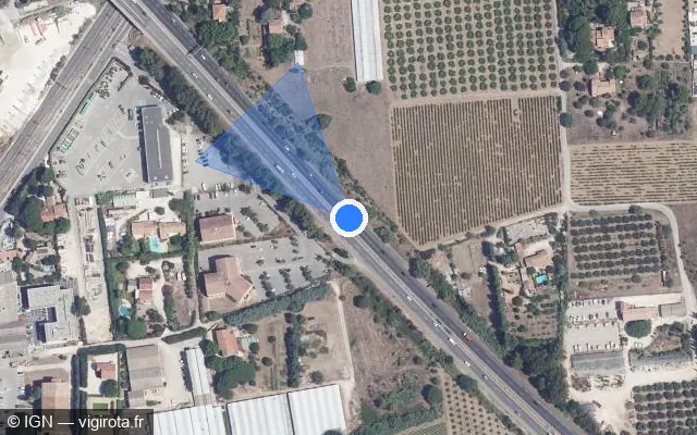 Vue satellite de l'emplacement du radar discriminant à La Garde sur A 570