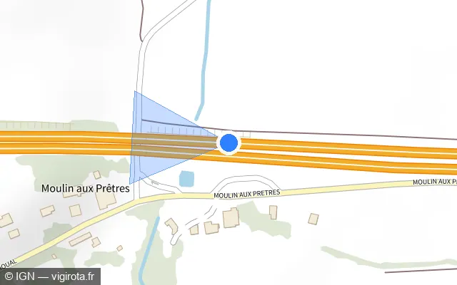 Vue plan de l'emplacement du radar discriminant à Landivisiau sur N 12 / E 50