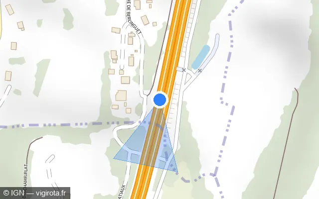 Vue plan de l'emplacement du radar discriminant à Voglans sur A 41 / E 712