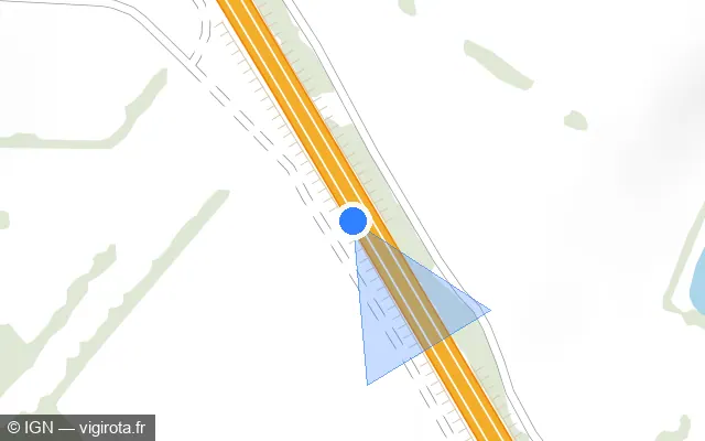 Vue plan de l'emplacement du radar discriminant à Vincey sur N 57 / E 23