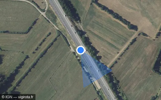 Vue satellite de l'emplacement du radar discriminant à Vincey sur N 57 / E 23