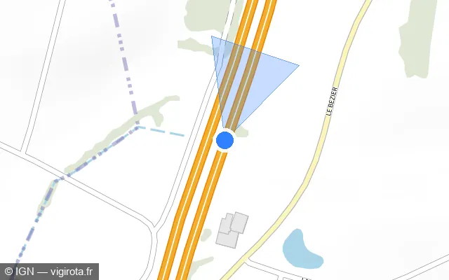 Vue plan de l'emplacement du radar discriminant à Poligné sur N 137 / E 03