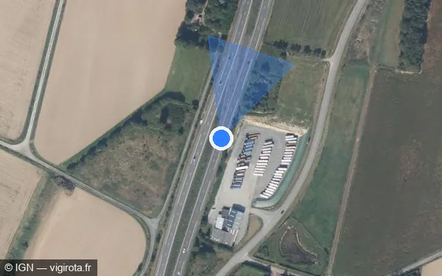 Vue satellite de l'emplacement du radar discriminant à Poligné sur N 137 / E 03