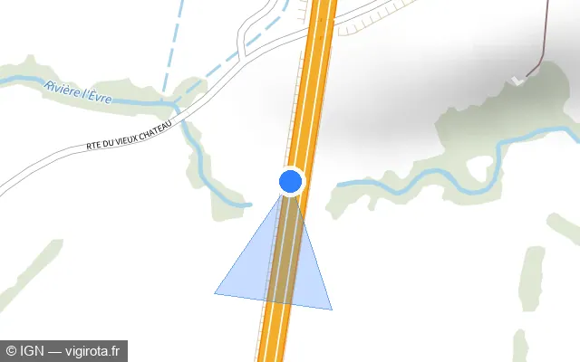 Vue plan de l'emplacement du radar discriminant à Trémentines sur A 87