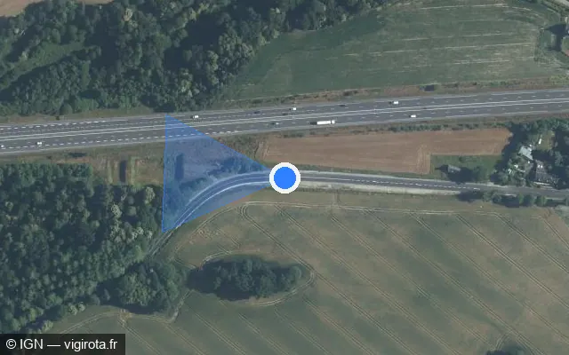 Vue satellite de l'emplacement du radar discriminant à Jugon-les-Lacs sur D 44