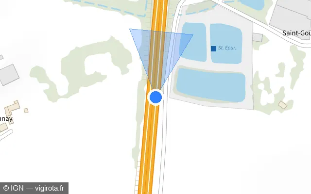 Vue plan de l'emplacement du radar discriminant à Plouër-sur-Rance sur N 176 / E 401
