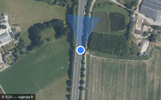 Vue satellite de l'emplacement du radar discriminant à Plouër-sur-Rance sur N 176 / E 401
