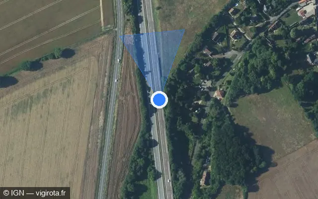 Vue satellite de l'emplacement du radar discriminant à Heudreville-sur-Eure sur N154