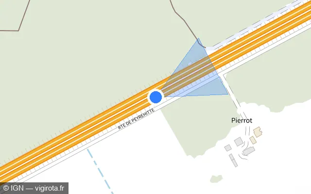 Vue plan de l'emplacement du radar discriminant à Carcarès-Sainte-Croix sur D 824 / Route de Mont de Marsan