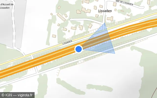 Vue plan de l'emplacement du radar discriminant à Pluneret sur N 165 / E 60 / Voie Express de Nantes à Brest