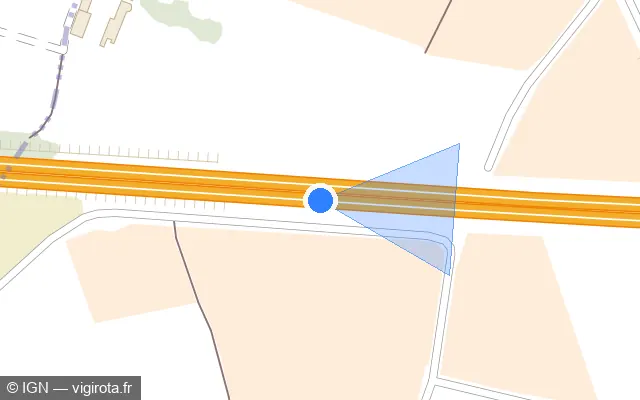 Vue plan de l'emplacement du radar discriminant à Le Pallet sur N 249 / E 62