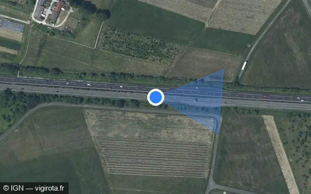Vue satellite de l'emplacement du radar discriminant à Le Pallet sur N 249 / E 62