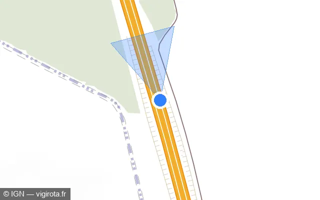 Vue plan de l'emplacement du radar discriminant à Mailly-le-Camp sur A 26 / E 17 / Autoroute des Anglais