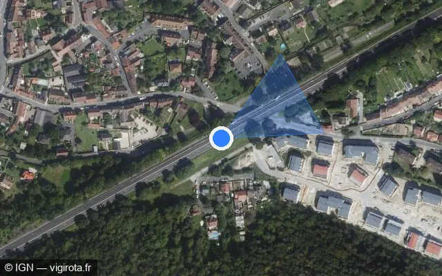 Vue satellite de l'emplacement du radar discriminant à Étampes sur Route Nationale de Paris à Toulouse / N 20