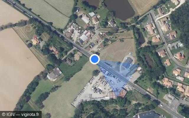 Vue satellite de l'emplacement du radar discriminant à Boismé sur Route de Poitiers / N 149 / E 62