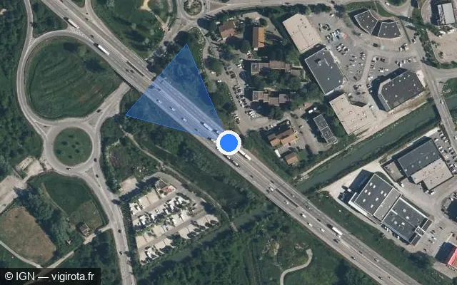 Vue satellite de l'emplacement du radar discriminant à Fourques sur N 113 / E 80 / La Camarguaise