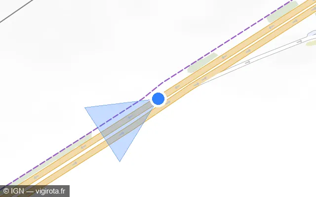 Vue plan de l'emplacement du radar discriminant à Gavrelle sur D 950