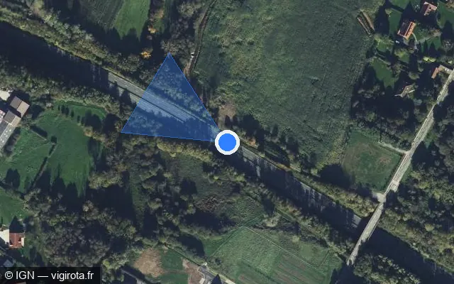 Vue satellite de l'emplacement du radar discriminant à La Capelle-lès-Boulogne sur N 42