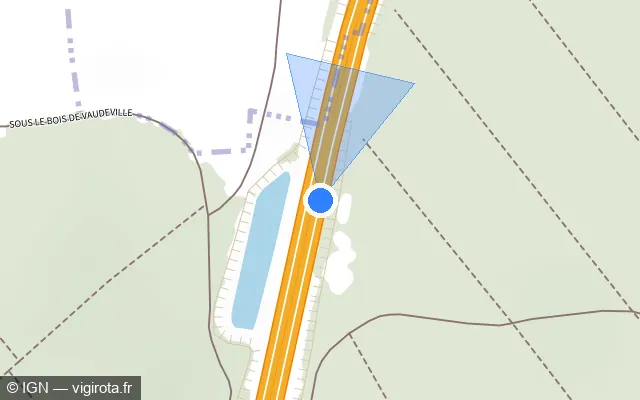 Vue plan de l'emplacement du radar discriminant à Leménil-Mitry sur N 57 / E 23