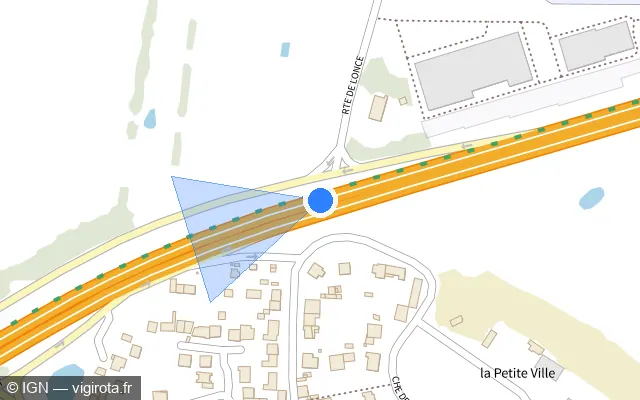 Vue plan de l'emplacement du radar discriminant à Trignac sur N 171