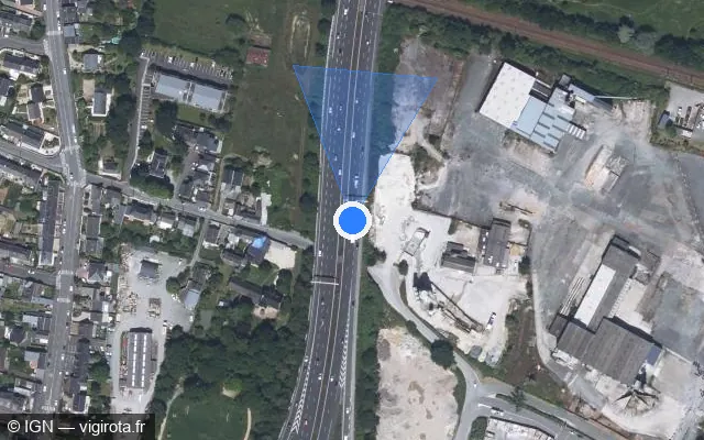 Vue satellite de l'emplacement du radar discriminant à Saint-Barthélemy-d'Anjou sur A 87N