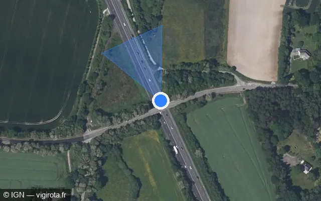 Vue satellite de l'emplacement du radar discriminant à Treillières sur N 137 / E 03