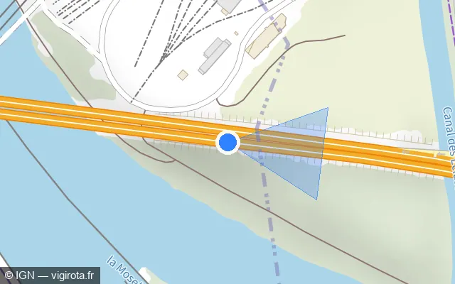Vue plan de l'emplacement du radar discriminant à Terville sur A 31 / E 25 / Autoroute de Lorraine-Bourgogne