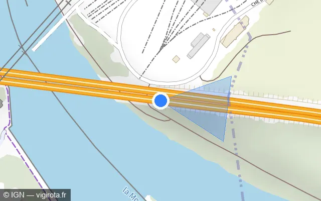 Vue plan de l'emplacement du radar discriminant à Terville sur A 31 / E 25 / Autoroute de Lorraine-Bourgogne