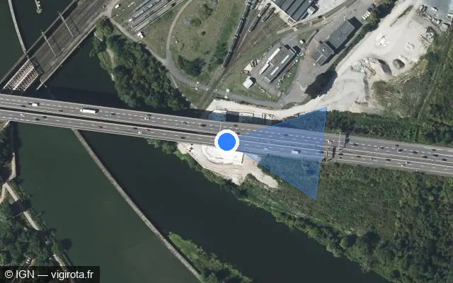 Vue satellite de l'emplacement du radar discriminant à Terville sur A 31 / E 25 / Autoroute de Lorraine-Bourgogne