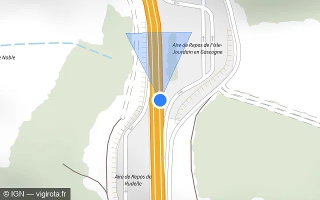 Vue plan de l'emplacement du radar discriminant à Lias sur D 1124