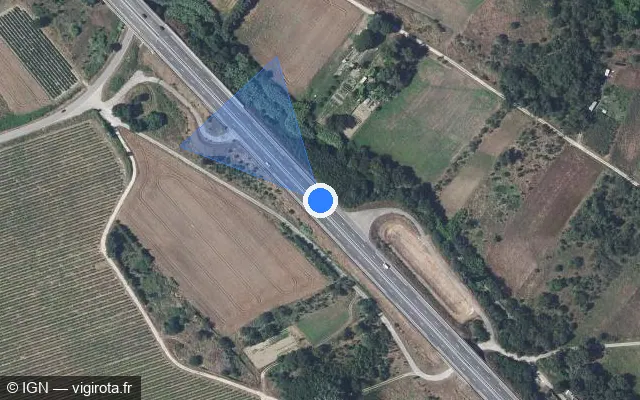 Vue satellite de l'emplacement du radar discriminant à Sauzet sur N 106