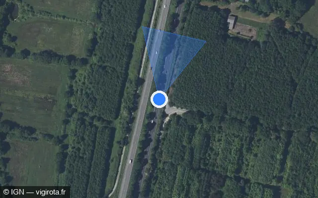 Vue satellite de l'emplacement du radar discriminant à Héric sur N 137 / E 03