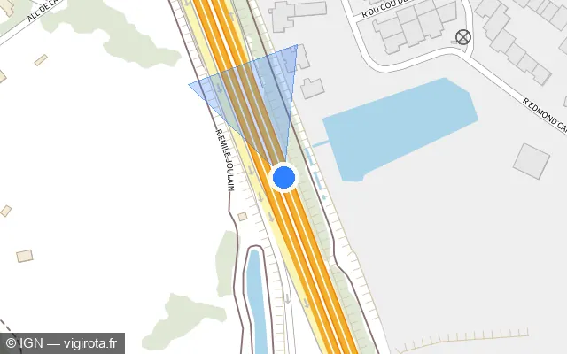 Vue plan de l'emplacement du radar discriminant à Les Ponts-de-Cé sur A 87N