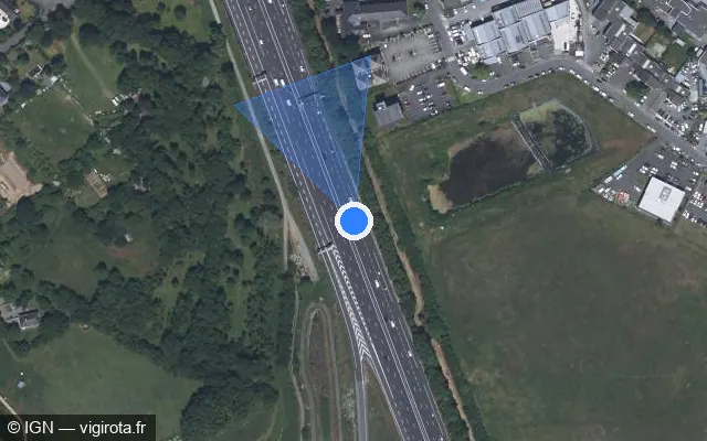 Vue satellite de l'emplacement du radar discriminant à Les Ponts-de-Cé sur A 87N