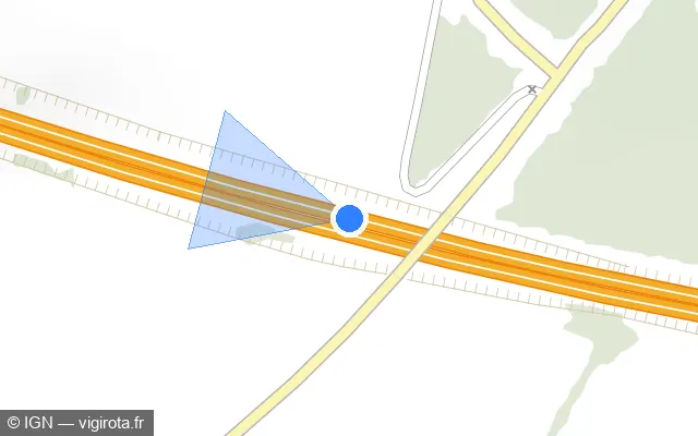 Vue plan de l'emplacement du radar discriminant à Vaiges sur A 81 / E 50 / L'Armoricaine