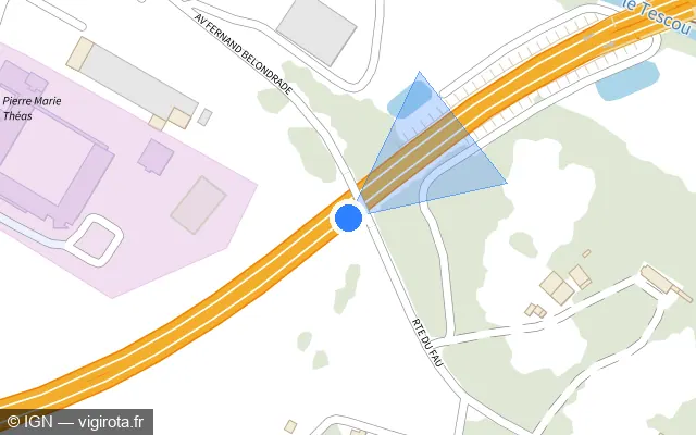 Vue plan de l'emplacement du radar discriminant à Montauban sur A 20 / E 09 / L'Occitane