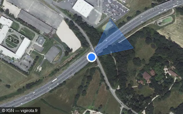 Vue satellite de l'emplacement du radar discriminant à Montauban sur A 20 / E 09 / L'Occitane
