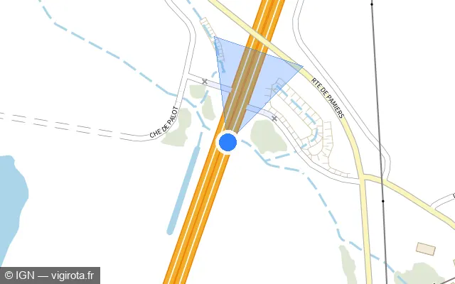 Vue plan de l'emplacement du radar discriminant à Montaut sur A 66 / E 09 / L'Ariégeoise