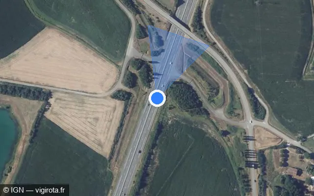 Vue satellite de l'emplacement du radar discriminant à Montaut sur A 66 / E 09 / L'Ariégeoise